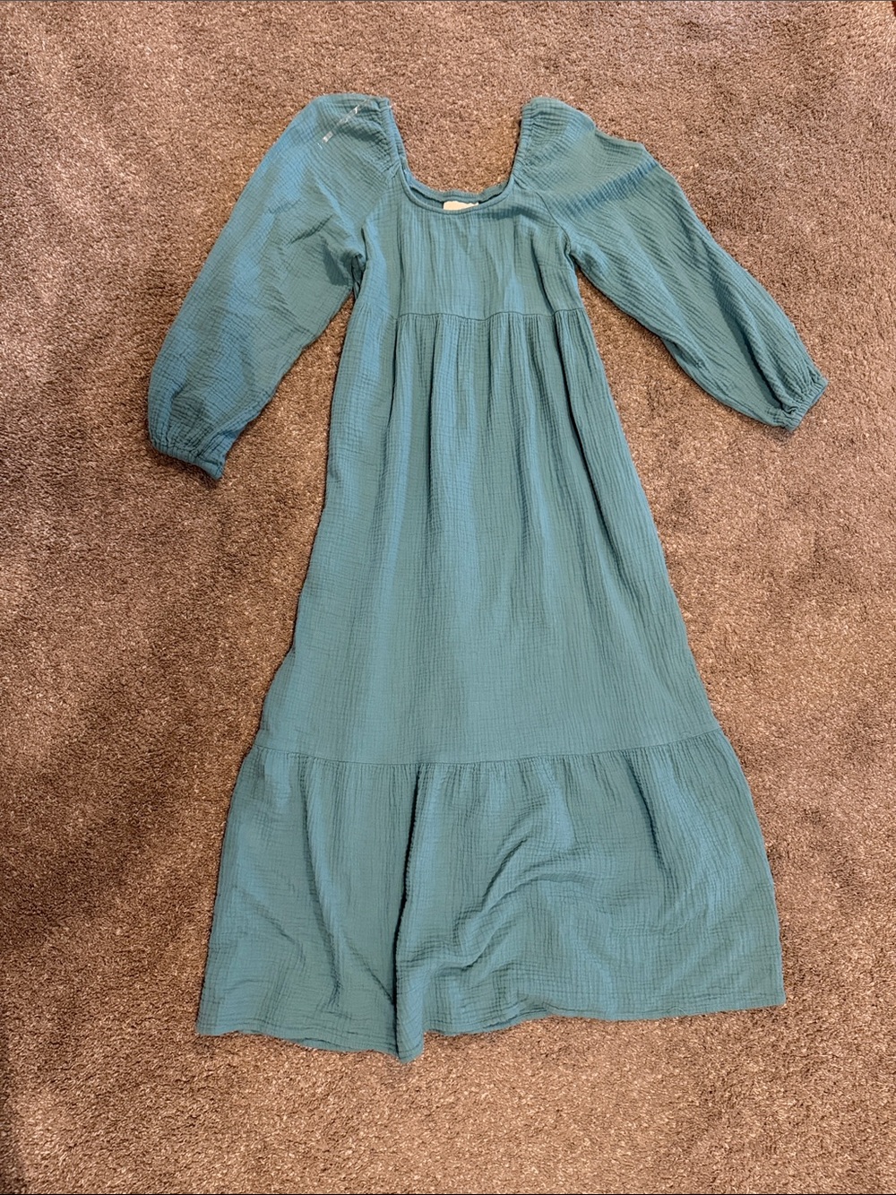 Universal Thread Dusty Teal Smocked Neck Top
